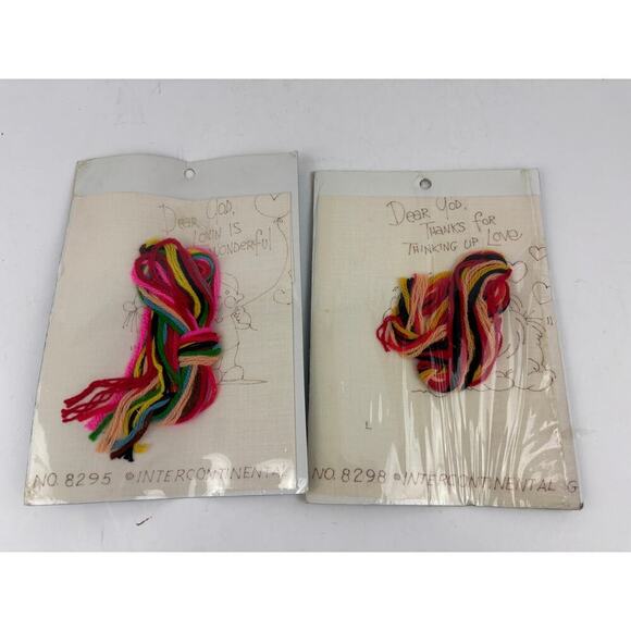 Lot of 2 Dear God Kids Creative Moments Stitchery 6 X 8 Frame Cross Stitch 1980s - Picture 2 of 8